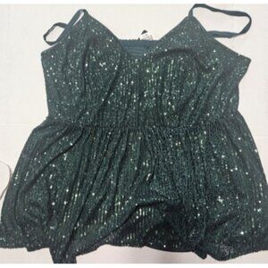 New Torrid 2 (2X 18/20) Sexy Purple Sequin Peplum V Neck Party Cami Tank Top
